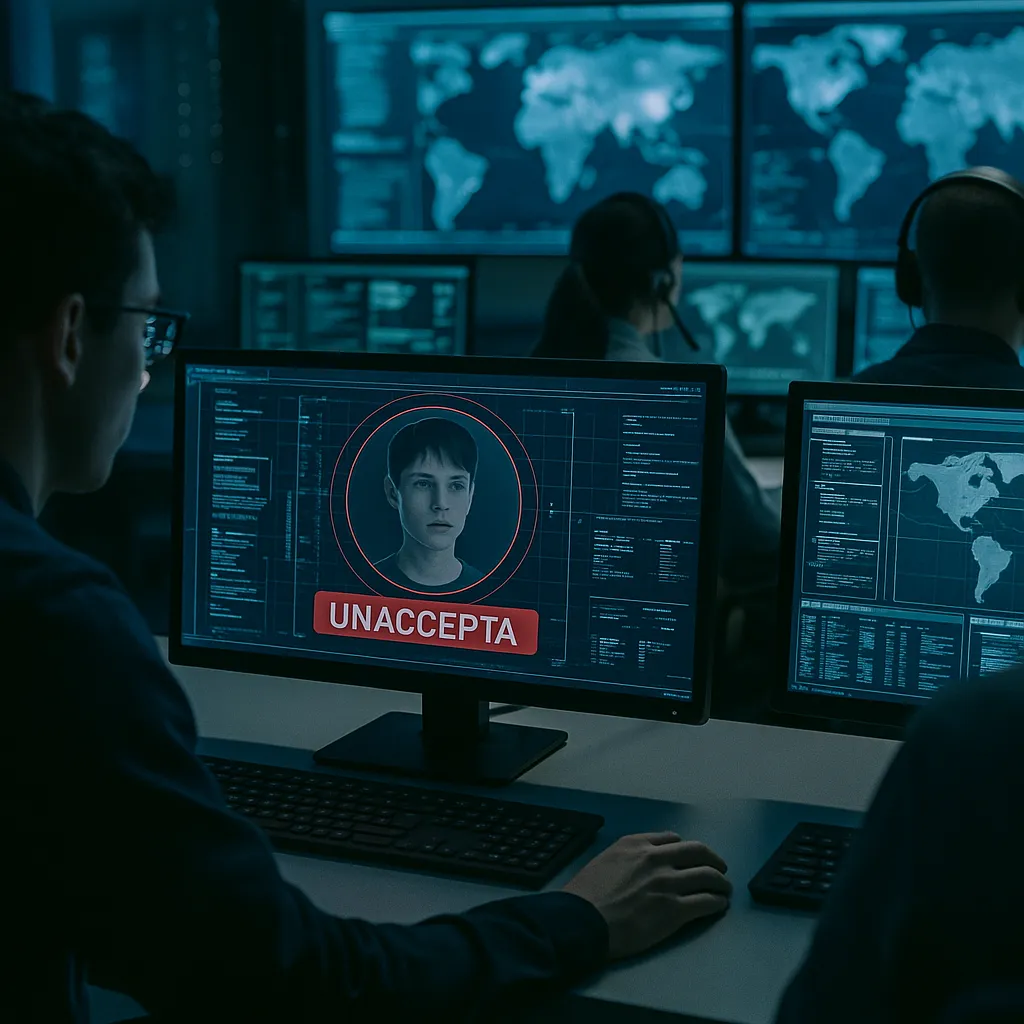 A cybersecurity operations center related to Common Sense Media Rates an AI assistant for Teens Unaccepta from an unusual angle or perspective