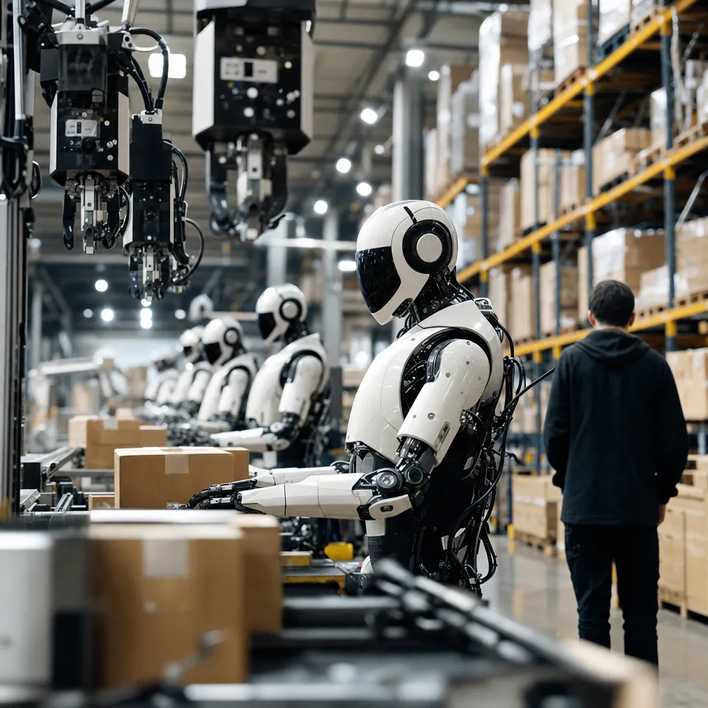 A warehouse featuring Robots, robot, related to Dream Labs Raises $90M for AI That Lets Robots From Any Manu