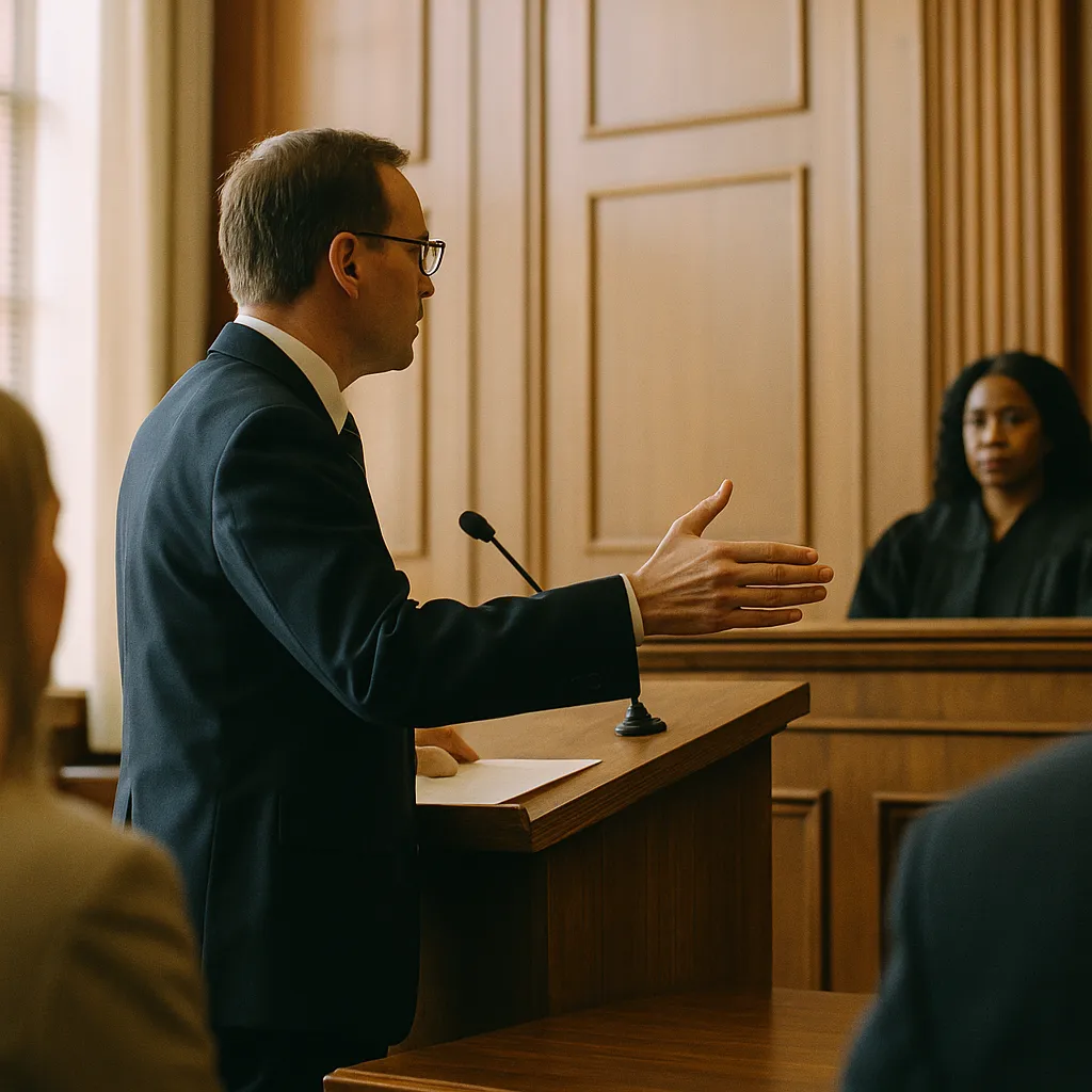 A law office where a person is presenting related to Federal Judge Dismisses Publishers' Lawsuit Against a major 