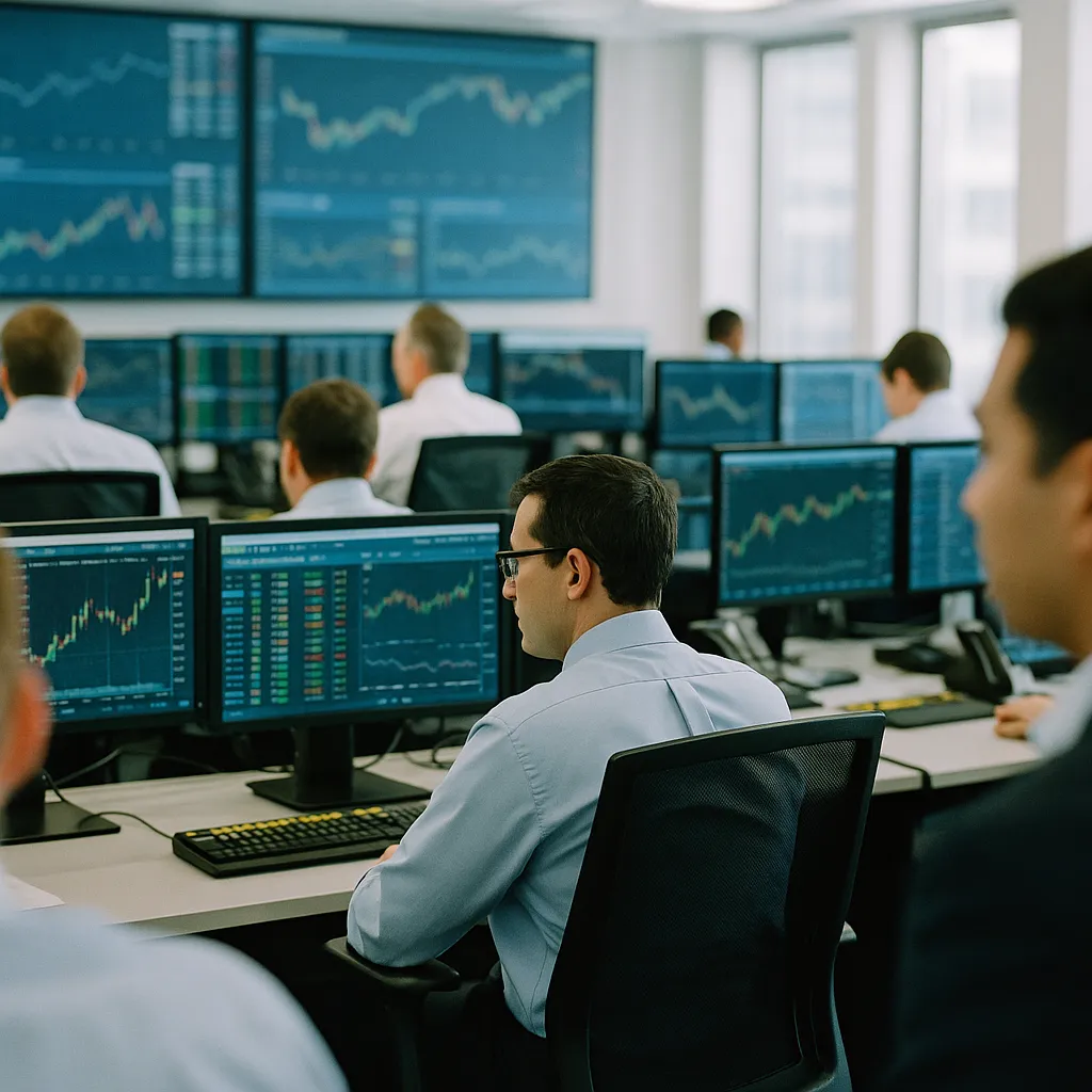 A financial trading floor related to Only 13% of Financial Firms Are On Track With AI Initiatives
