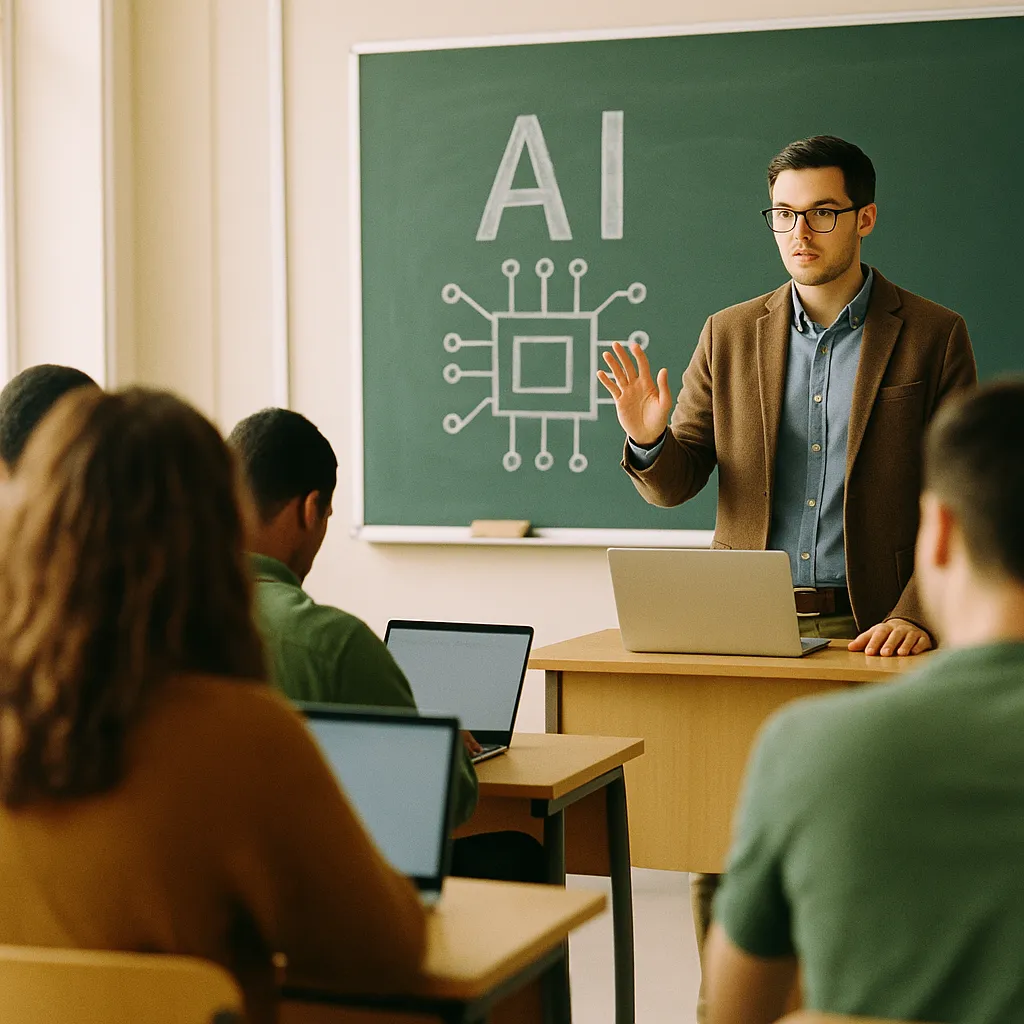 A university classroom related to 77 State AI Education Bills Across 27 States Signal a Coming