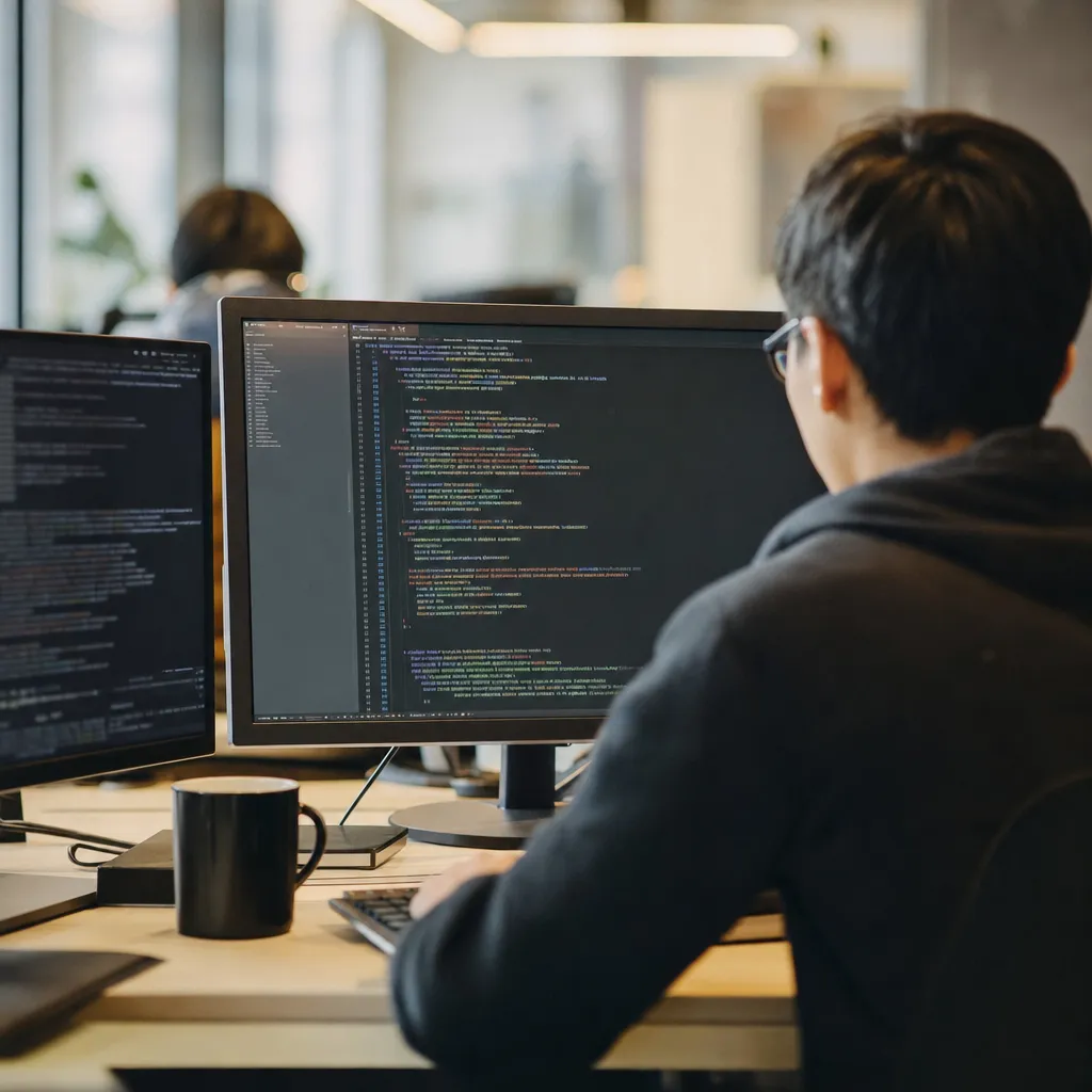 A modern workplace where a person is coding related to a technology company Fusion, Multi-Model Routing That Underc