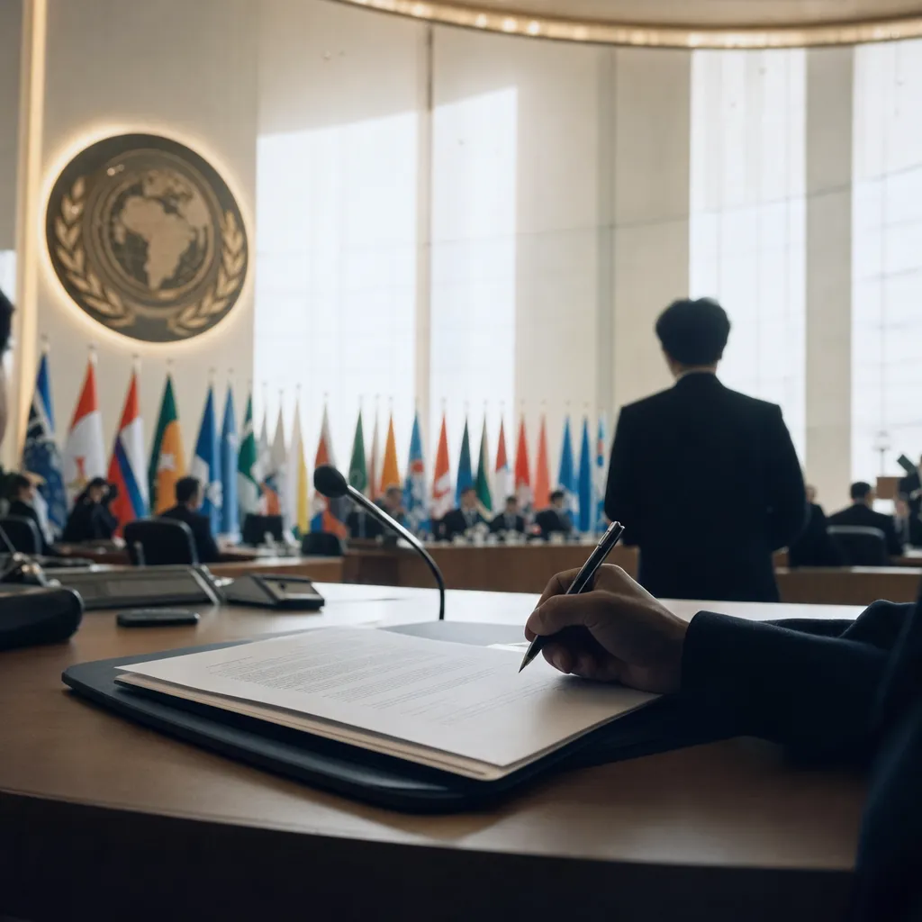 A government building interior featuring contract, document, related to Global AI Compliance Wave: October 2026 Brings Simultaneous 