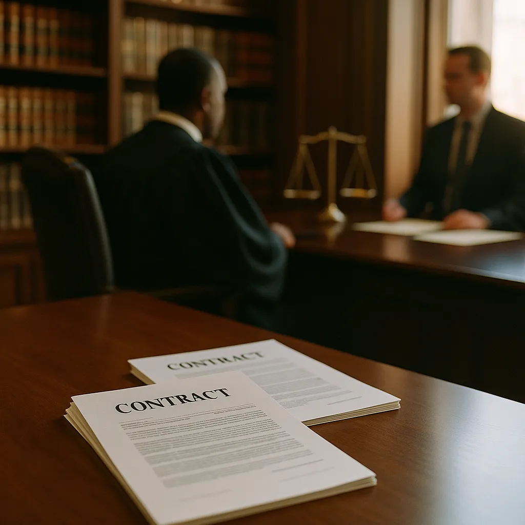 A law office featuring contract, contracts, related to Federal Judge Orders Government Attorneys to Justify AI Misr