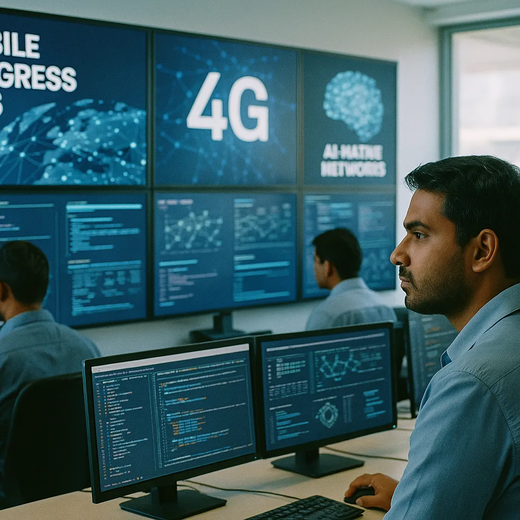 A network operations center related to India Mobile Congress 2026 Opens Today With 6G, AI-Native Ne