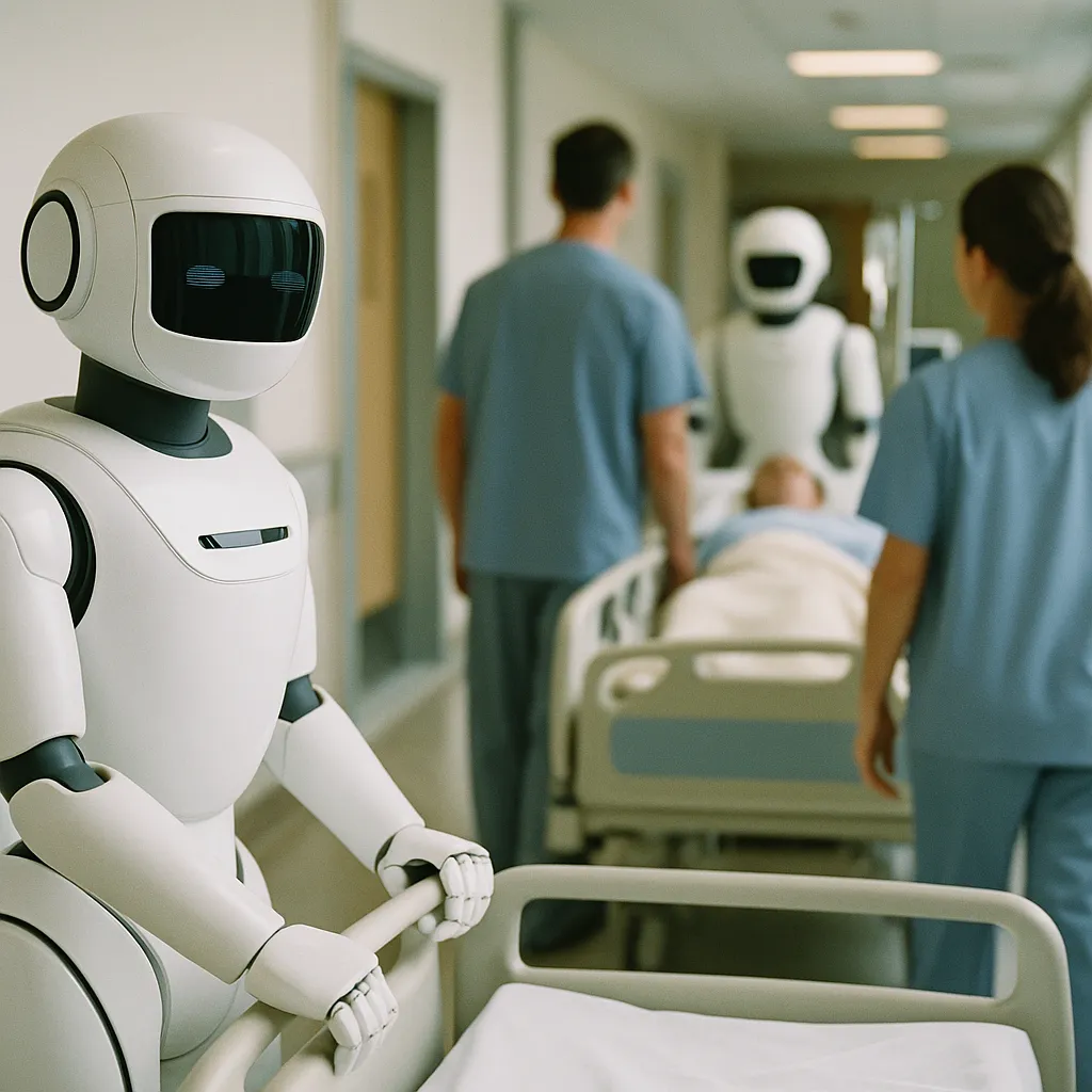 A hospital featuring Robots, robots, related to ITRI: Robots Won't Deploy at Scale Until Hardware, AI, and S