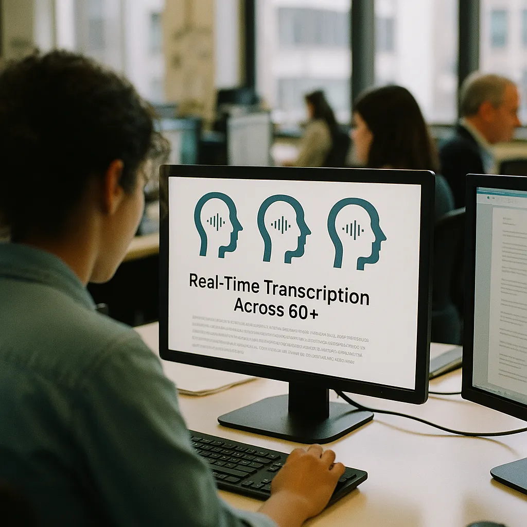 A newsroom related to Three Voice AI Models With Real-Time Transcription Across 60