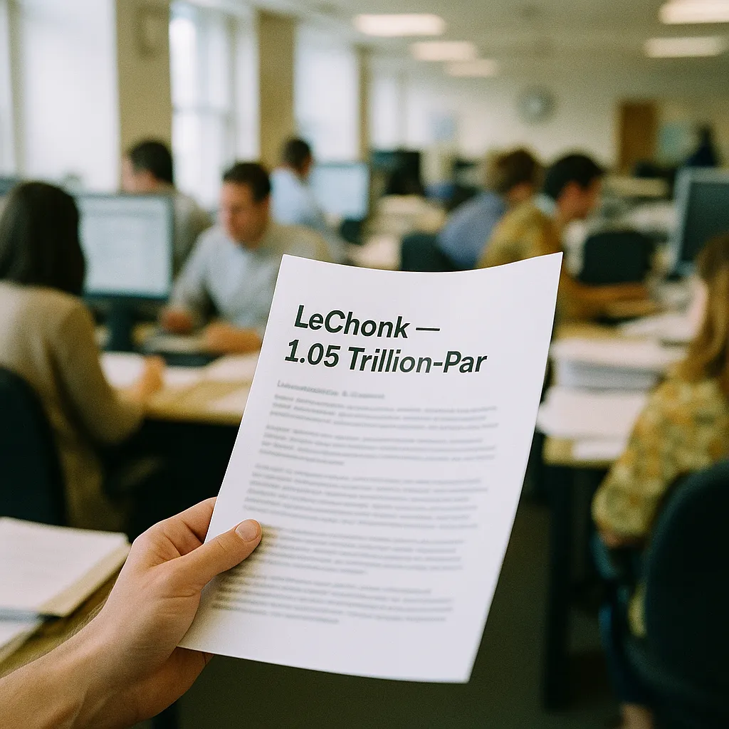 A newsroom featuring document, related to a technology company Releases "Le Chonk" — 1.05 Trillion-Par