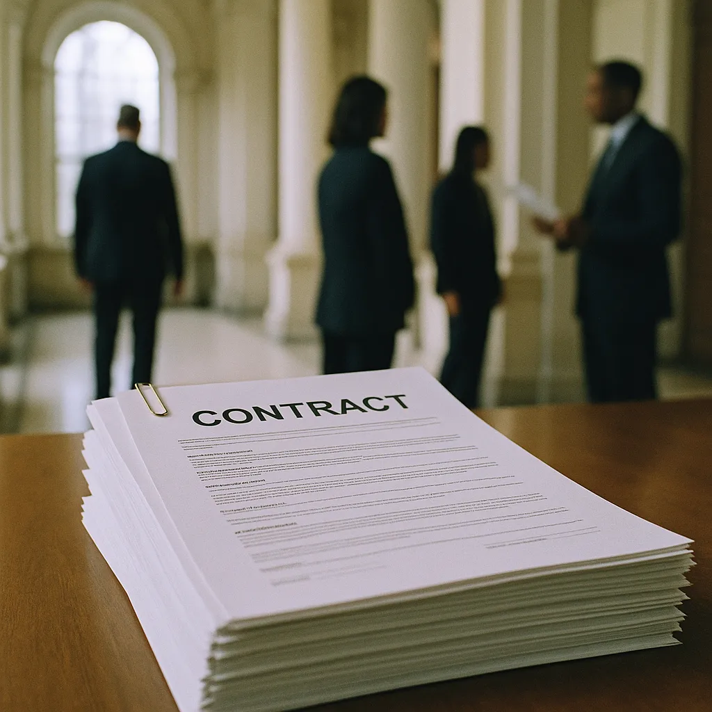 A government building interior featuring contracts, related to NYC Council Introduces Bill Requiring Third-Party Validation