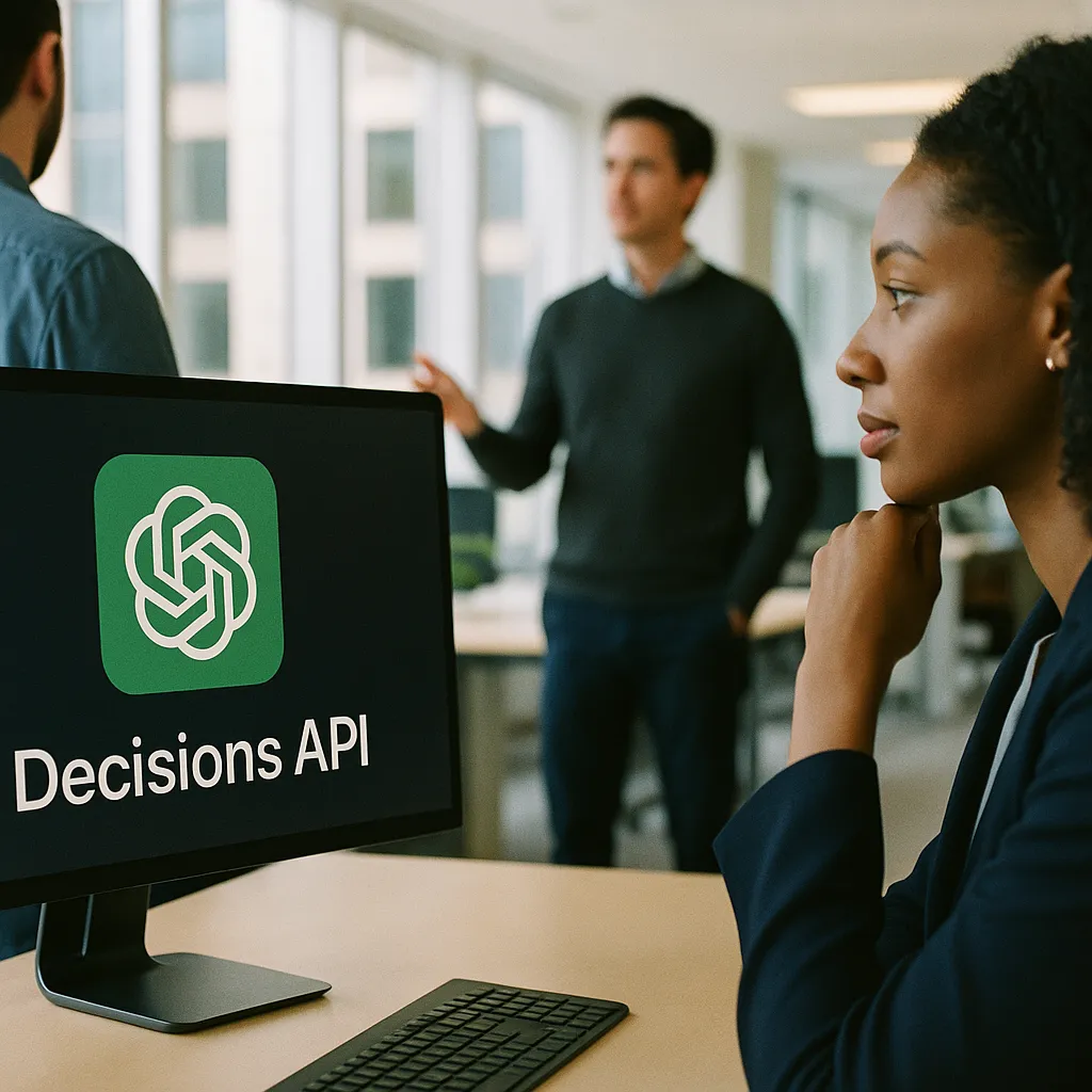 A modern corporate office related to a major AI company Releases Decisions API in Public Beta — 1
