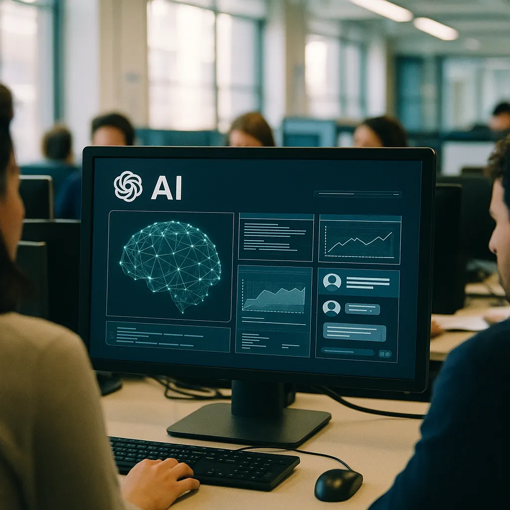 A newsroom featuring interface, related to a major AI company Brings a technology company-6 With a tech