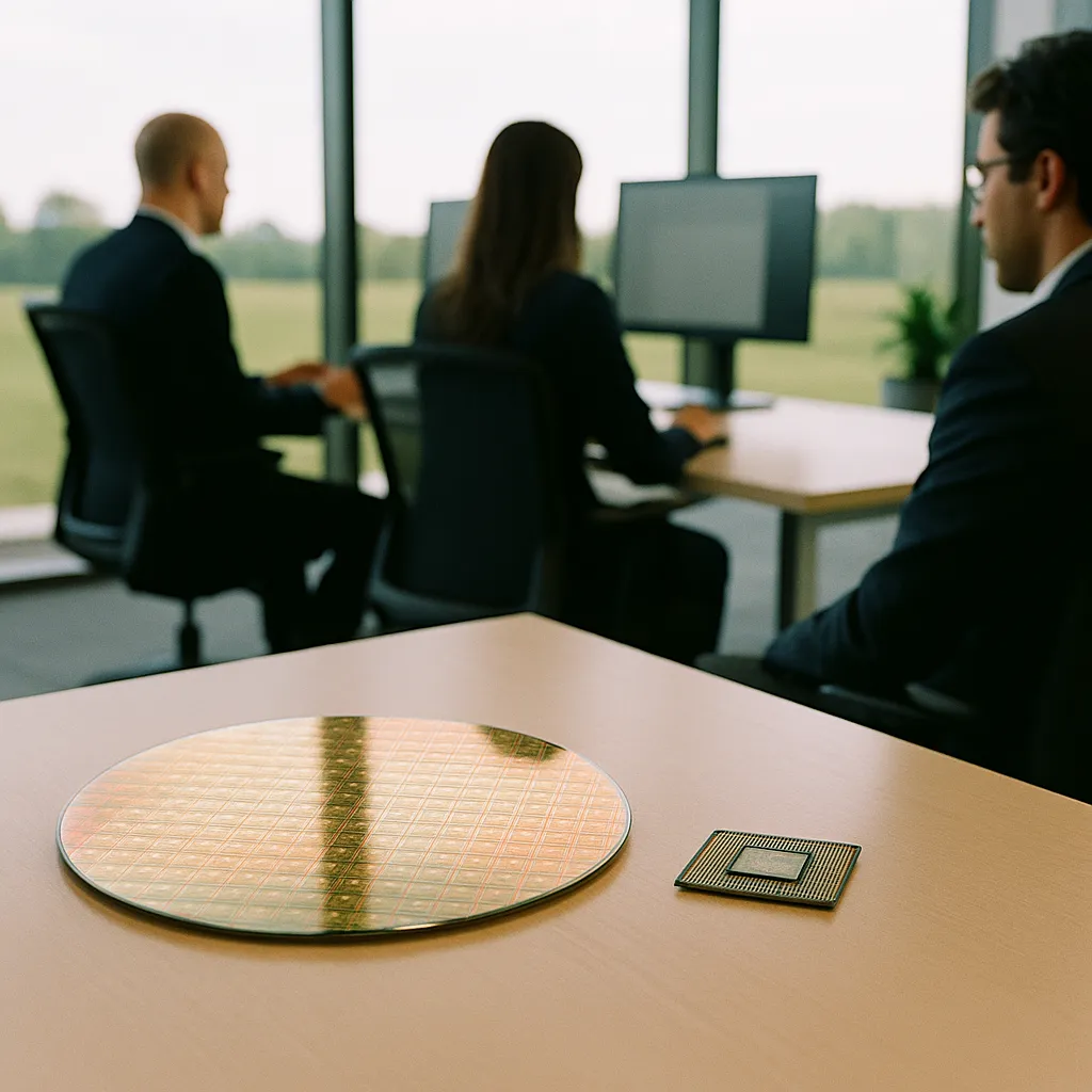 A modern corporate office featuring field, chips, related to a chip manufacturer-Backed Reflection AI Prepares First Open from an unusual angle or perspective