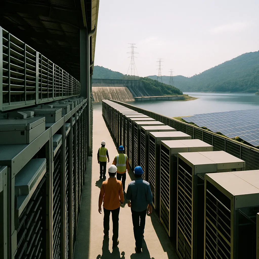A data center featuring data center, related to Sarawak Builds AI Grid That Ties Hydropower and Solar Direct from an unusual angle or perspective