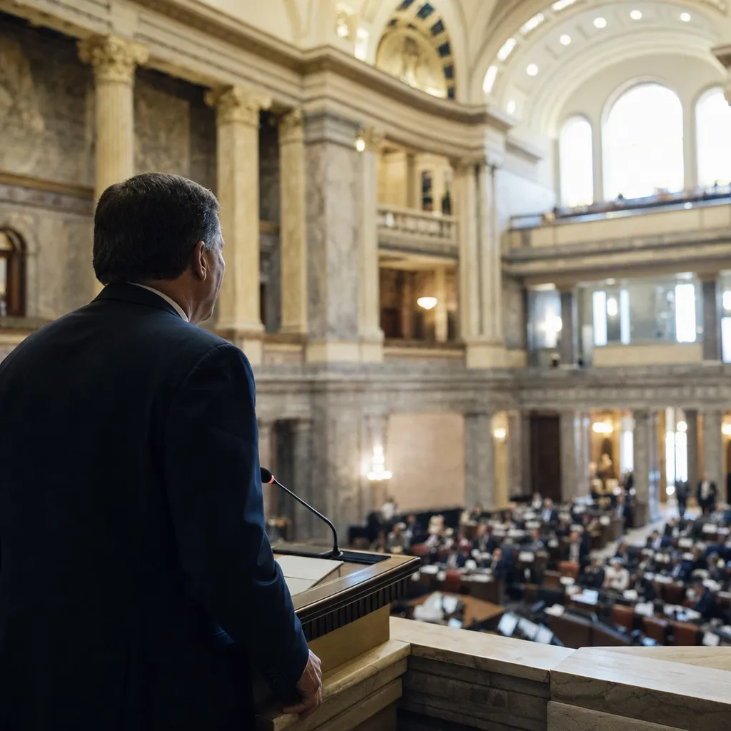 A government building interior related to Senate Advances Bill to Ban AI Price Gouging and Wage Fixing