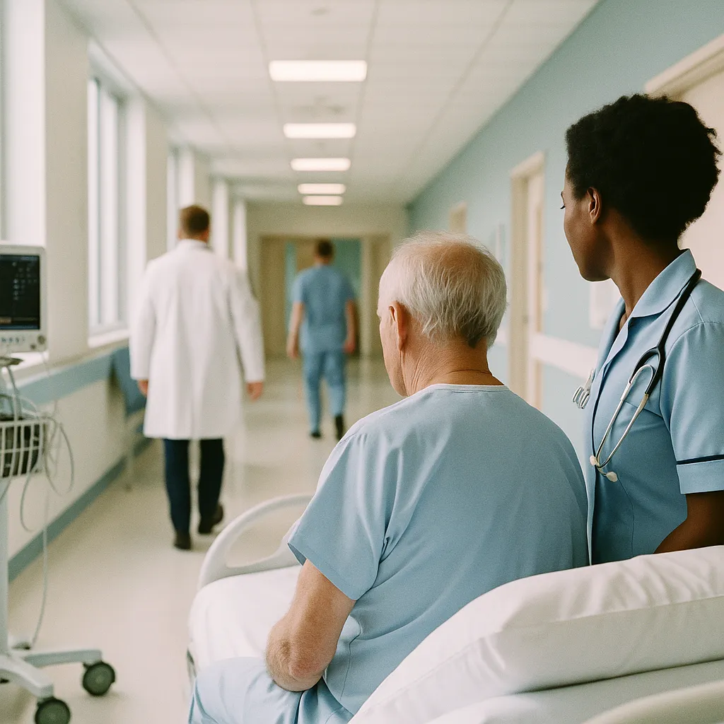 A medical facility featuring patient, related to UK Government Accepts All 44 AI Healthcare Commission Recomm from an unusual angle or perspective