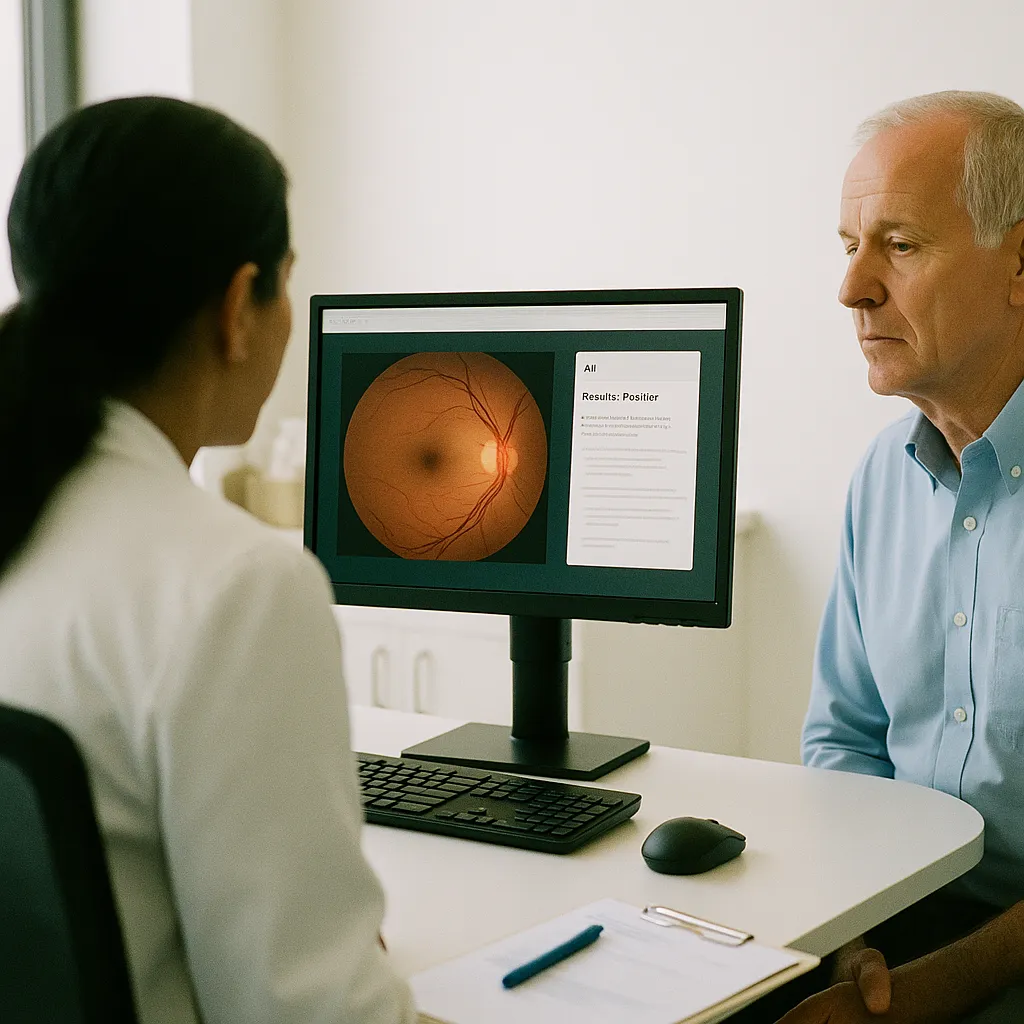 A Office featuring monitor, patient, related to First-in-Nation Pilot Allowing AI to Autonomously Prescribe 